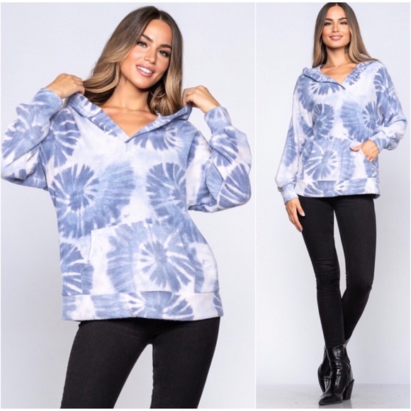 Blossom Boutique Tops - 1 LEFT! Ultra Soft Thick Women's Warm Cozy Fall Tie Dye Hoodie Fall Top Sweater